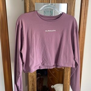 Alphalete purple cropped long sleeve